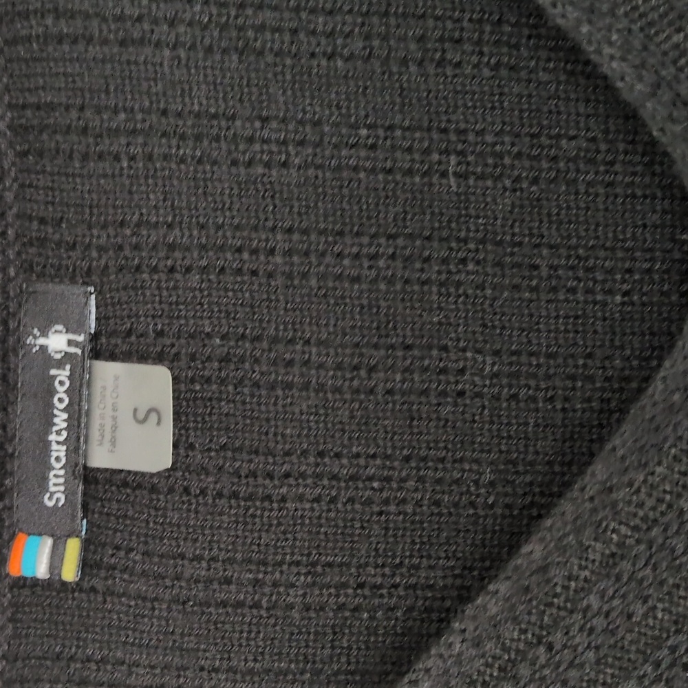 Smartwool Shadow Pine V Neck Sweater Womens Size Small Tunic Length Black Ribbed - Picture 4 of 9